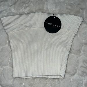 White fox tube top